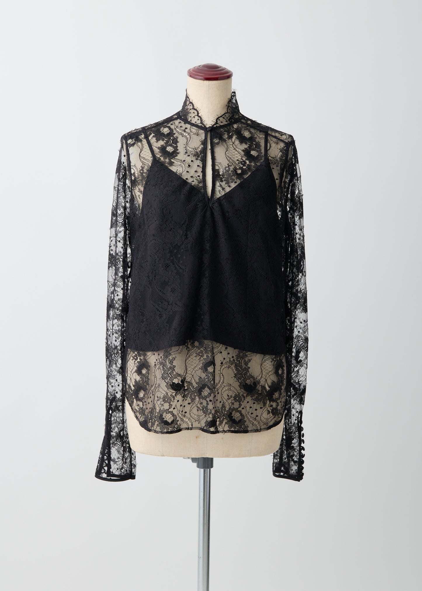 受注 Lace/blouse black【F015-08017】