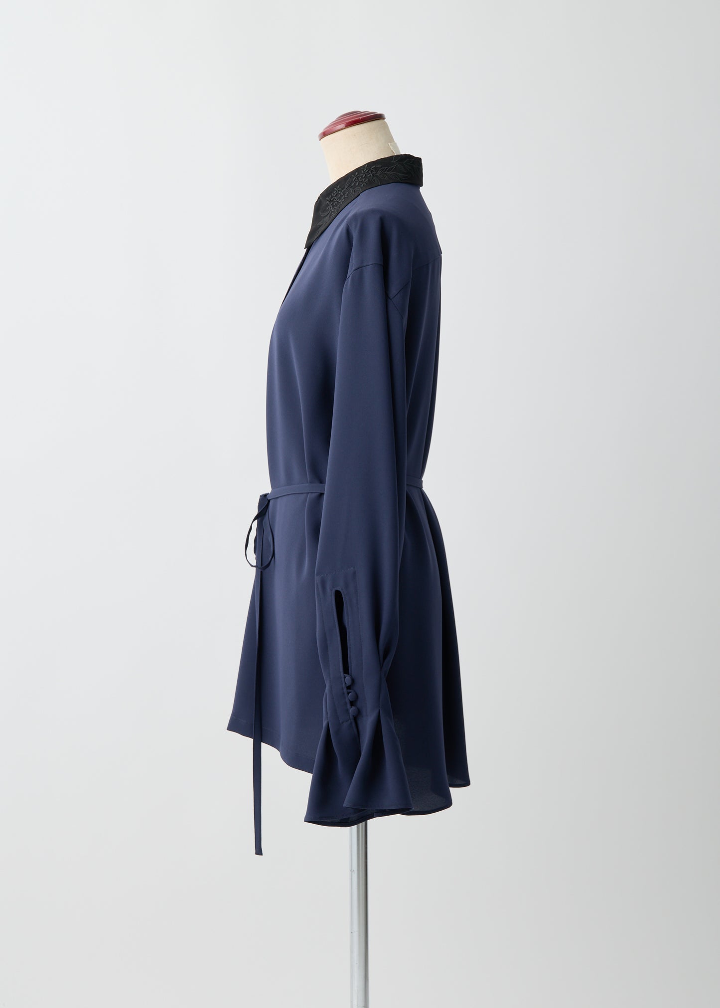 受注 Stretch Twill (Spiraea)/blouse navy・black【F015-08013】