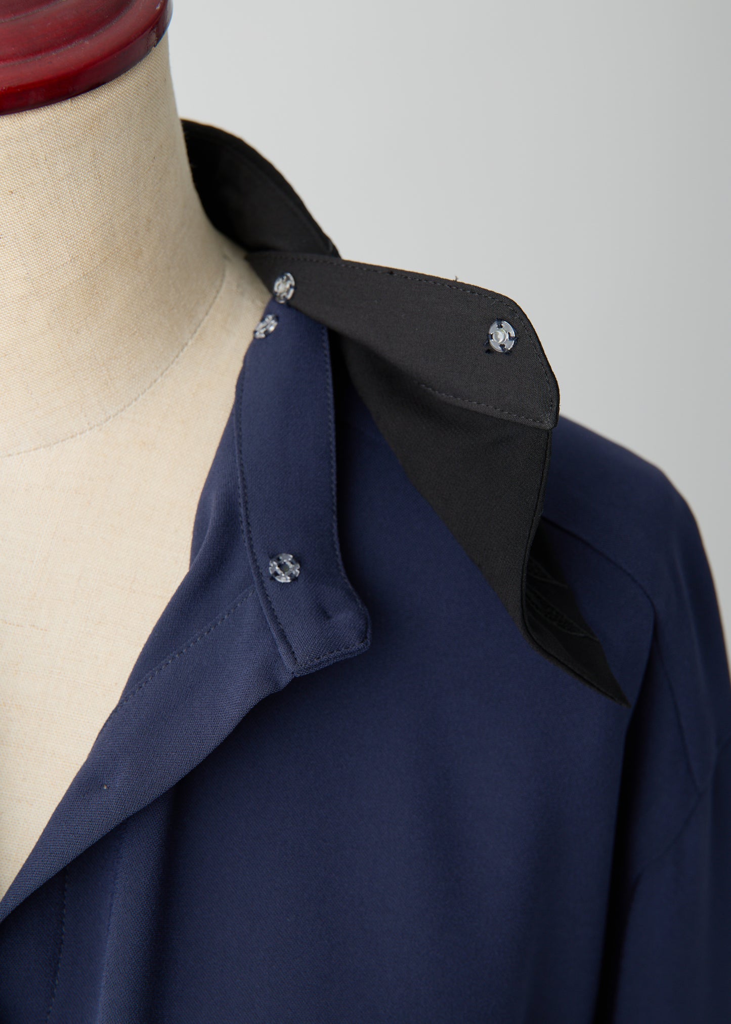 受注 Stretch Twill (Spiraea)/blouse navy・black【F015-08013】