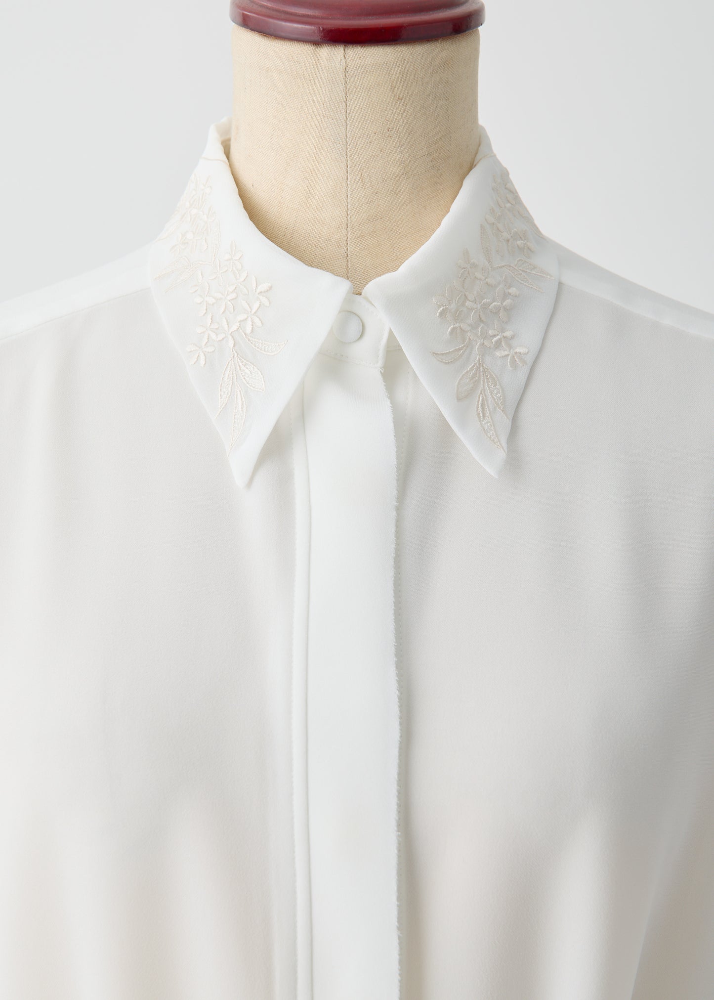 受注 Stretch Twill (Spiraea)/blouse white【F015-08013】
