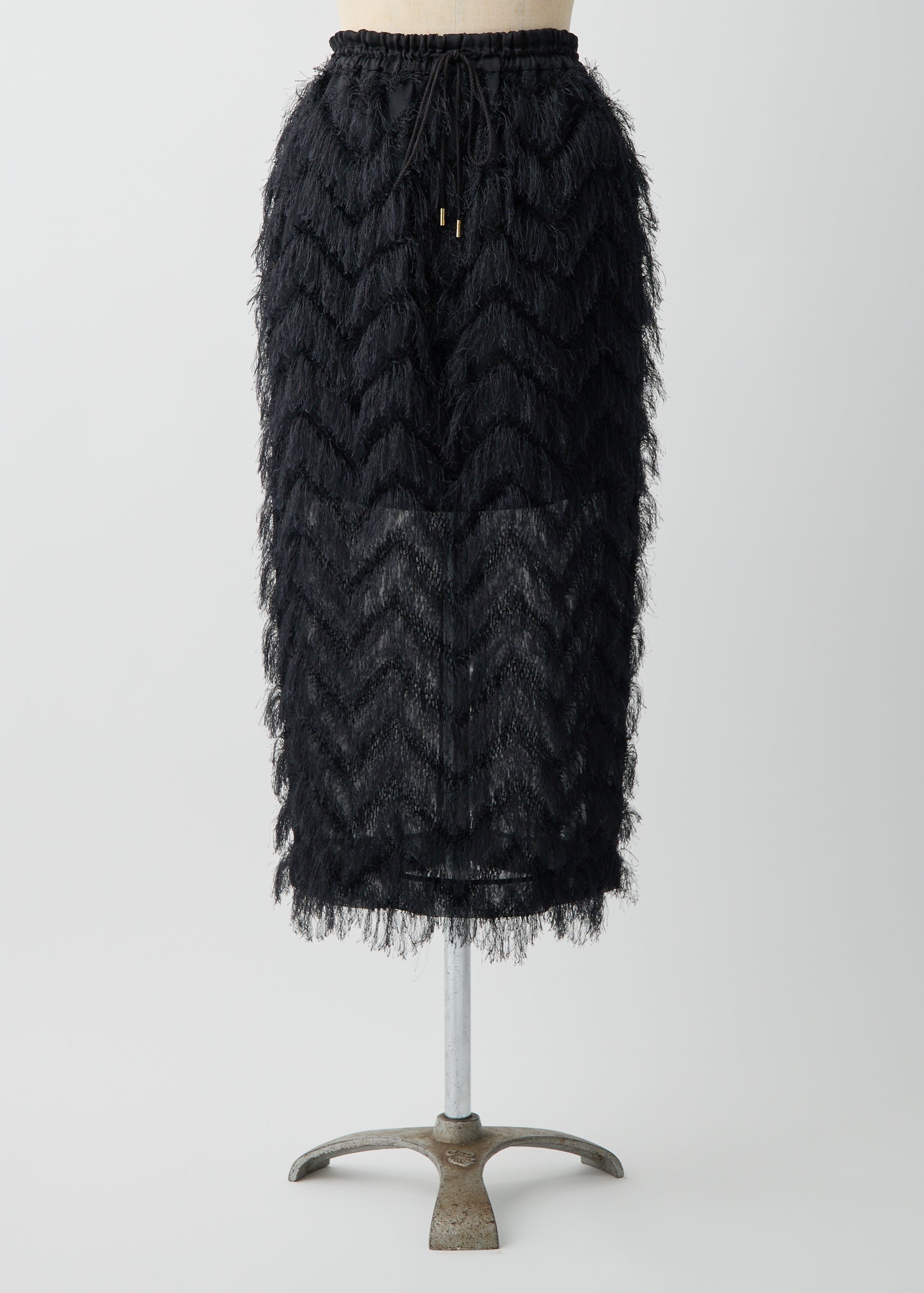 受注 JQ fringe/skirt écru・black【F015-07020】