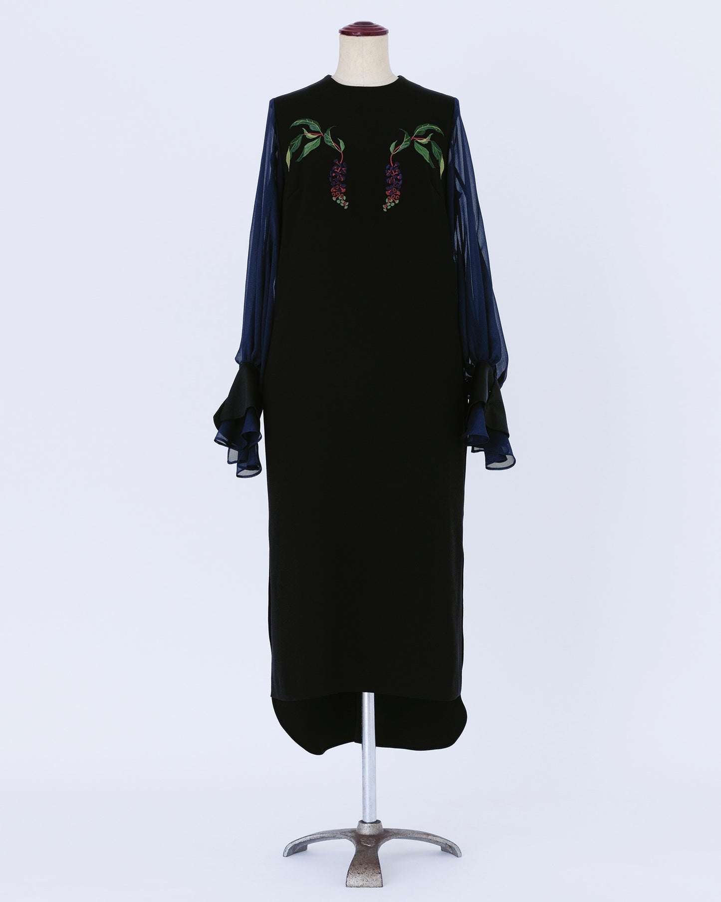 受注 ink berry back satin／one-piece black【F013-05005】