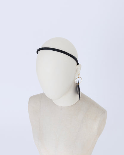 受注 étoile／leather headband black【F013-10025】