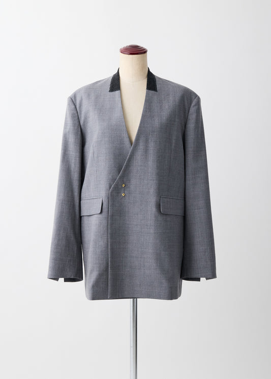 受注　2/80 Wool／jacket H-gray【F015-04005】