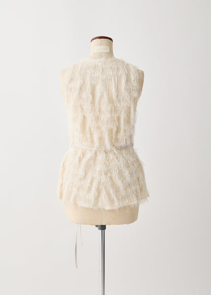 受注　JQ fringe／blouse écru【F015-08021】