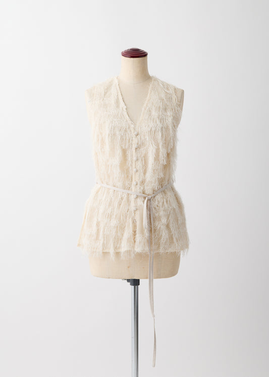 受注　JQ fringe／blouse écru【F015-08021】