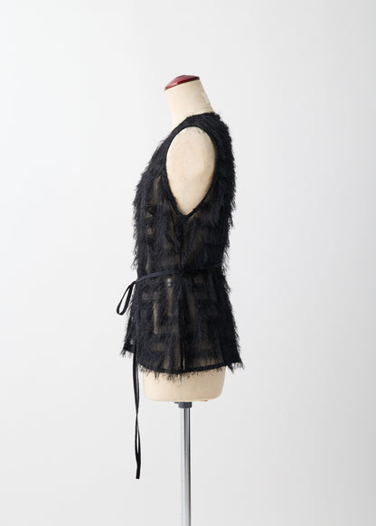 受注　JQ fringe／blouse black【F015-08021】