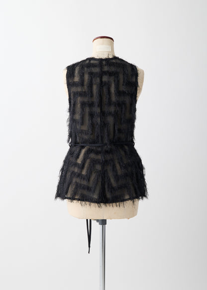 受注　JQ fringe／blouse black【F015-08021】