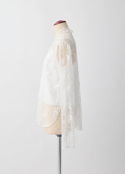 受注　Lace／blouse white【F015-08017】
