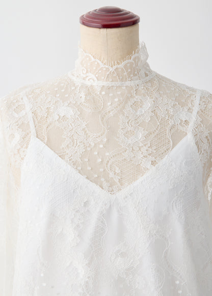 受注　Lace／blouse white【F015-08017】