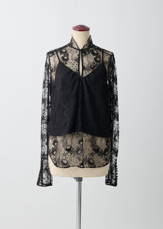 受注　Lace／blouse black【F015-08017】