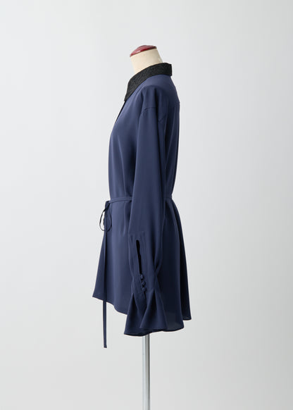 受注　Stretch Twill (Spiraea)／blouse navy・black【F015-08013】