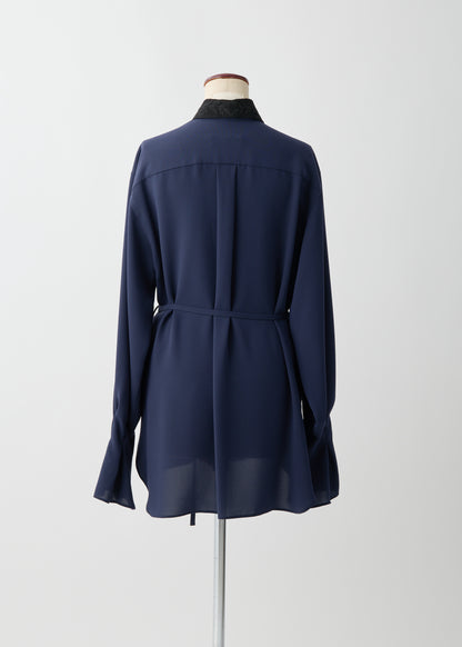 受注　Stretch Twill (Spiraea)／blouse navy・black【F015-08013】