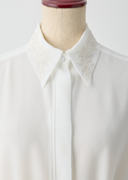 受注　Stretch Twill (Spiraea)／blouse white【F015-08013】