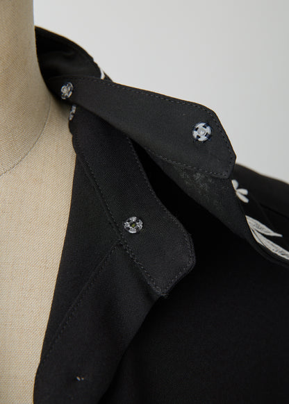受注　Stretch Twill (Spiraea)／one-piece navy・black【F015-05011】
