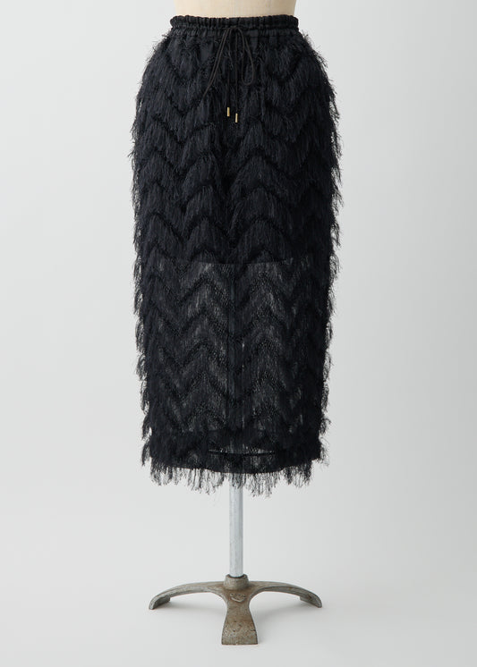 受注　JQ fringe／skirt écru・black【F015-07020】