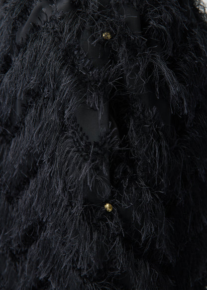 受注　JQ fringe／skirt écru・black【F015-07020】