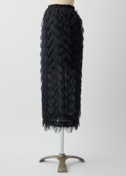 受注　JQ fringe／skirt écru・black【F015-07020】