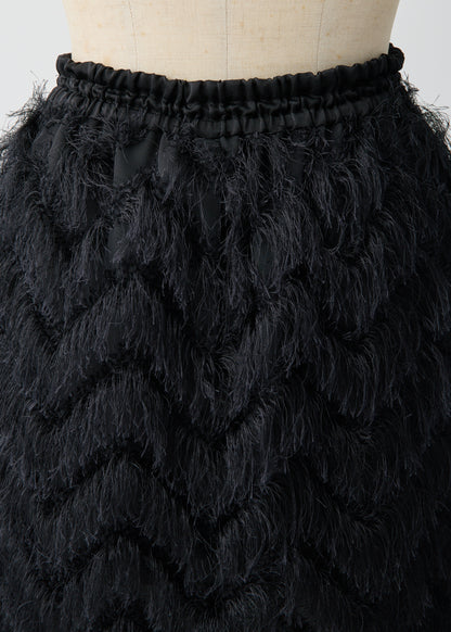 受注　JQ fringe／skirt écru・black【F015-07020】