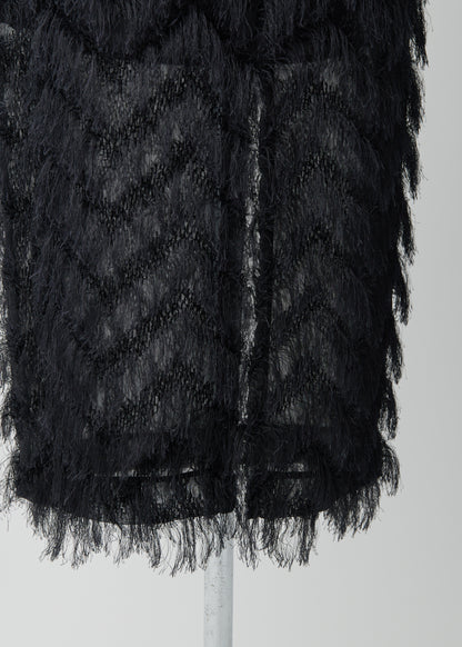 受注　JQ fringe／skirt écru・black【F015-07020】