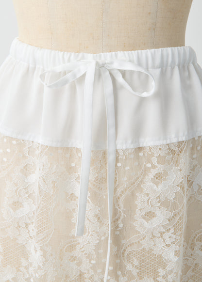 受注　Lace／skirt white【F015-07016】