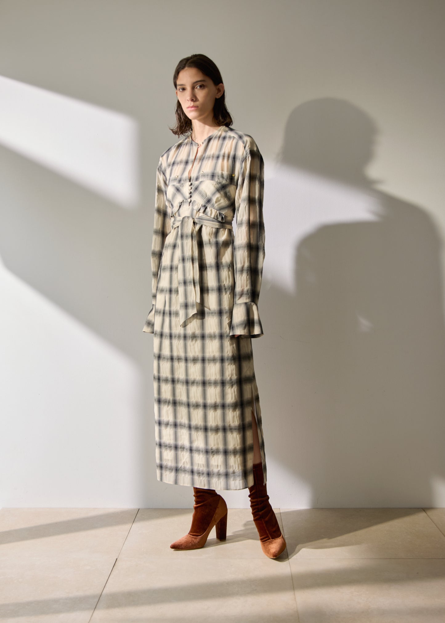 受注　Veil Check／one-piece【F016-05004】