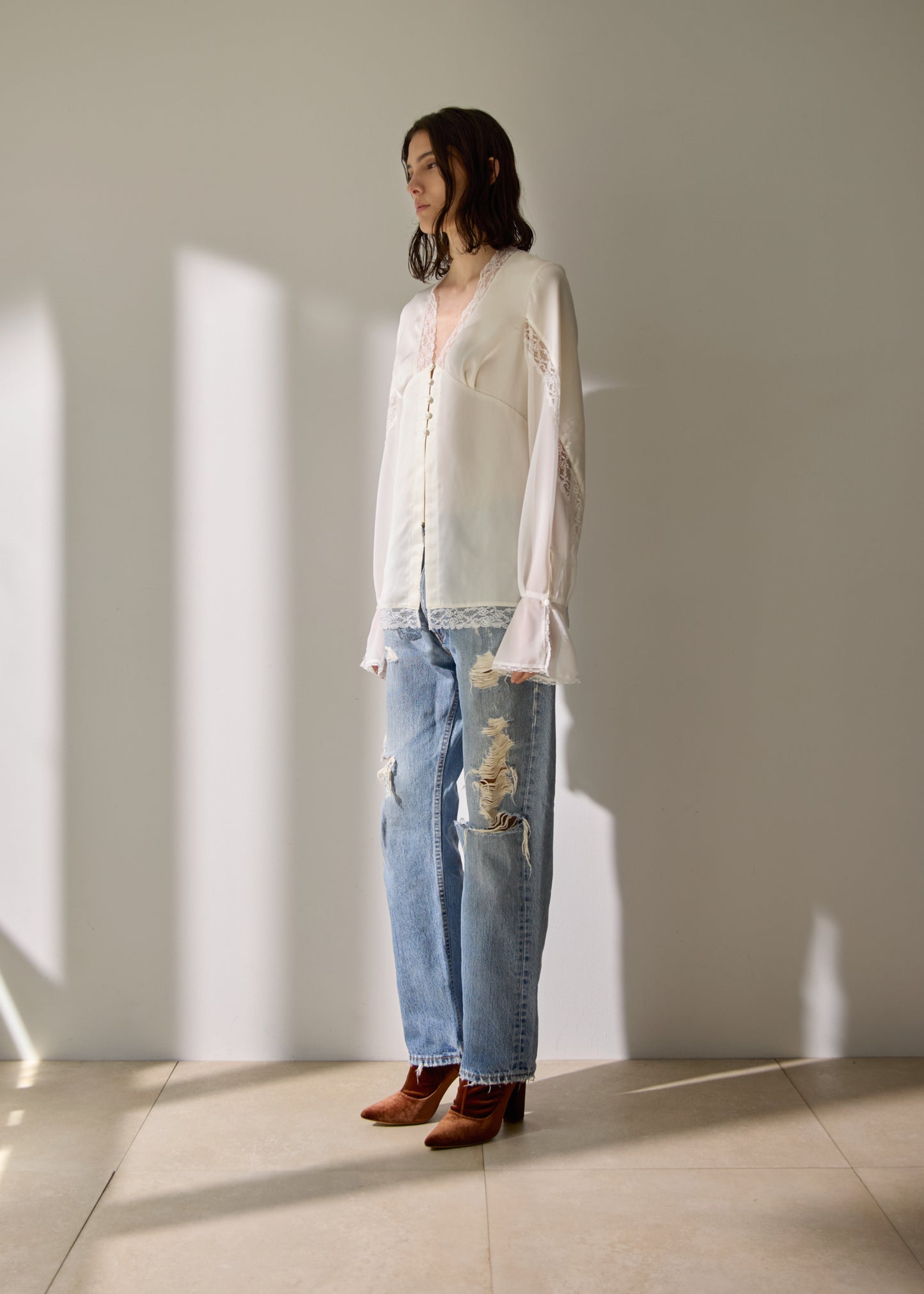 受注　satin／blouse【F016-08015】