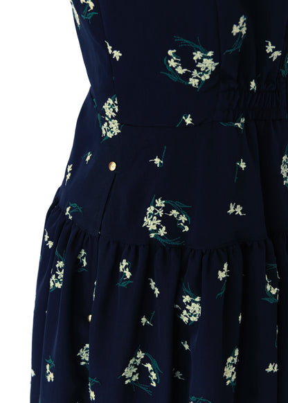 受注　Violet flower crown P／one-piece navy【F014-05026】