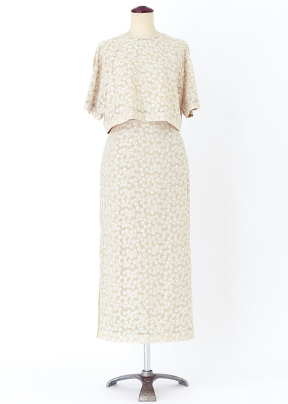 受注　flower garden／skirt beige【F014-07024】