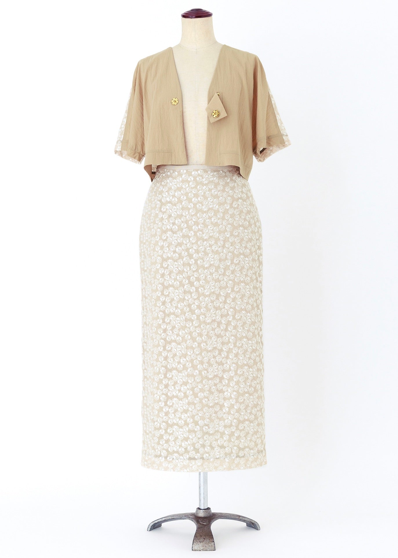 受注　flower garden／tops beige【F014-08025】