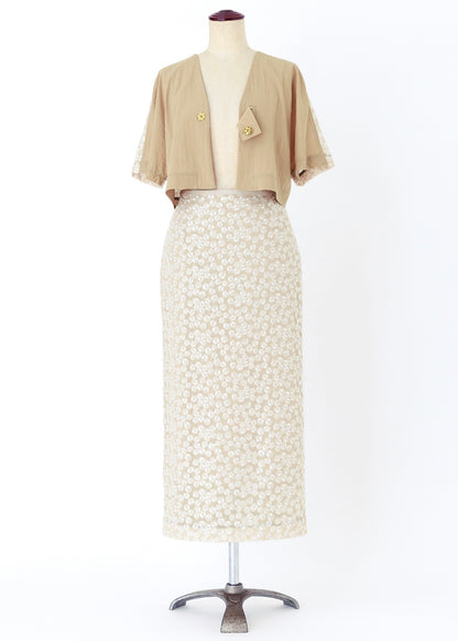 受注　flower garden／skirt beige【F014-07024】