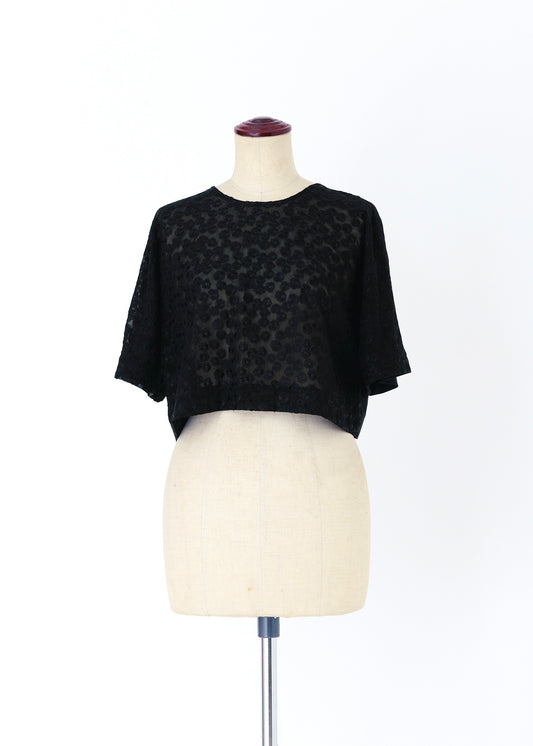 受注　flower garden／tops black【F014-08025】