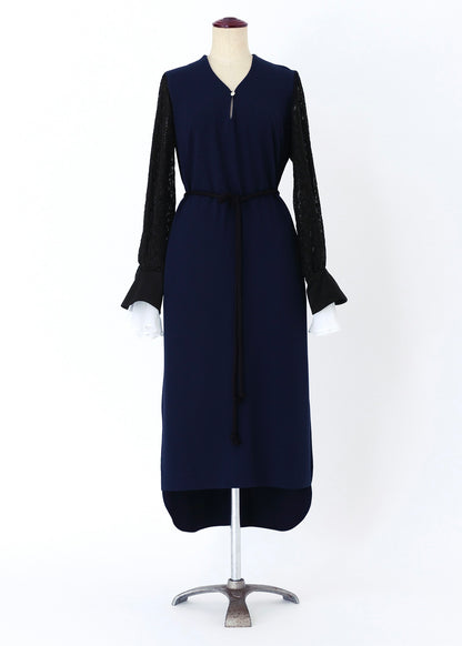 受注　back satin／one-piece navy【F014-05012】