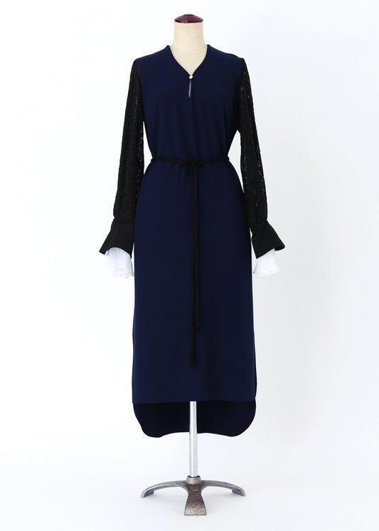 受注　back satin／one-piece navy【F014-05012】