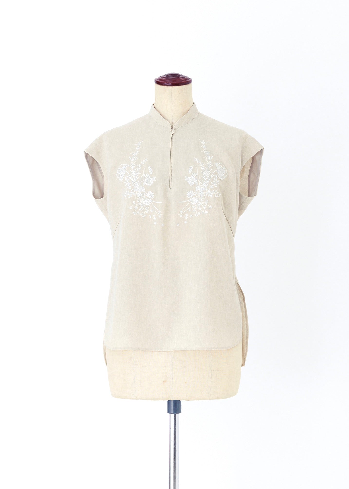 受注　Chinoiserie／blouse ecru ×white【F014-08017】