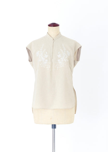 受注　Chinoiserie／blouse ecru ×white【F014-08017】