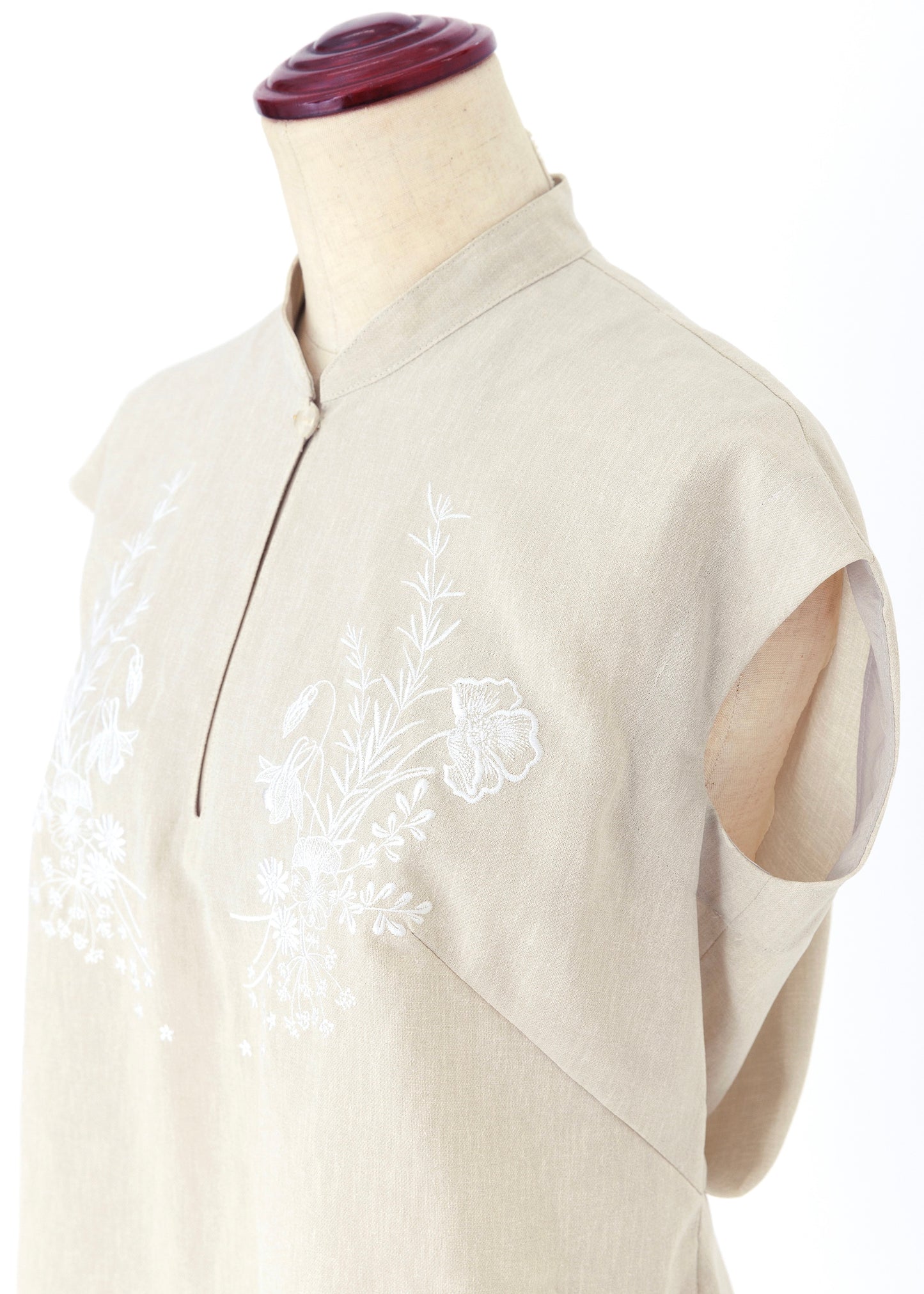 受注　Chinoiserie／blouse ecru ×white【F014-08017】