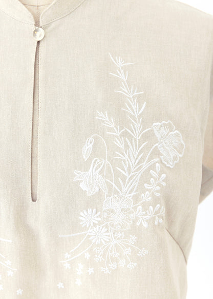 受注　Chinoiserie／blouse ecru ×white【F014-08017】