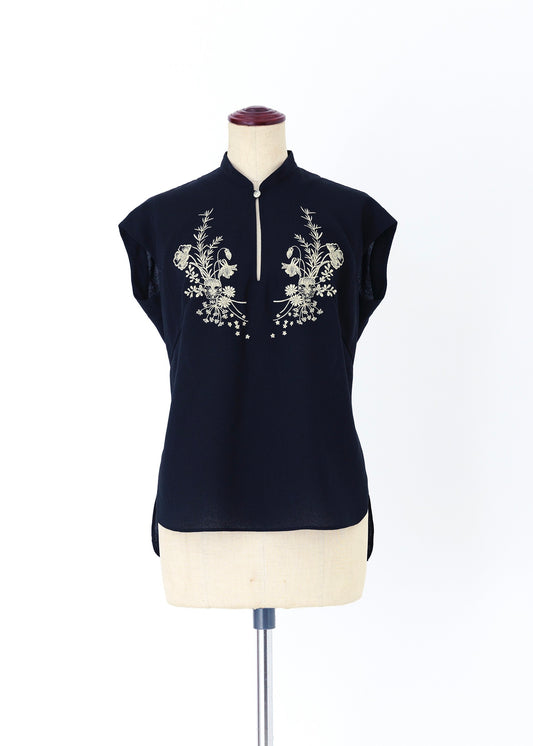 受注　Chinoiserie／blouse black【F014-08017】