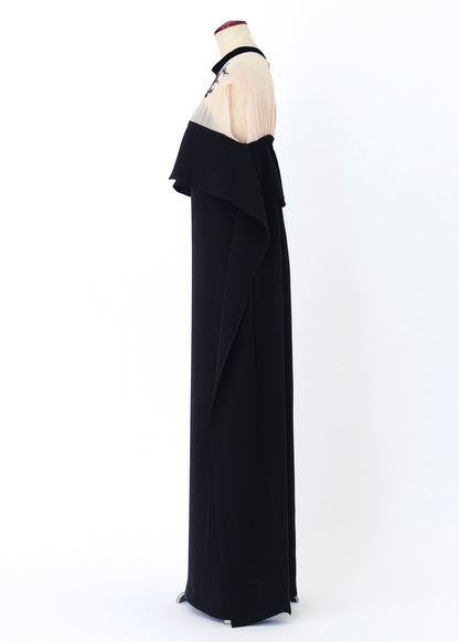 受注　spilling bouquet (powdery)／one-piece black【F014-05018】